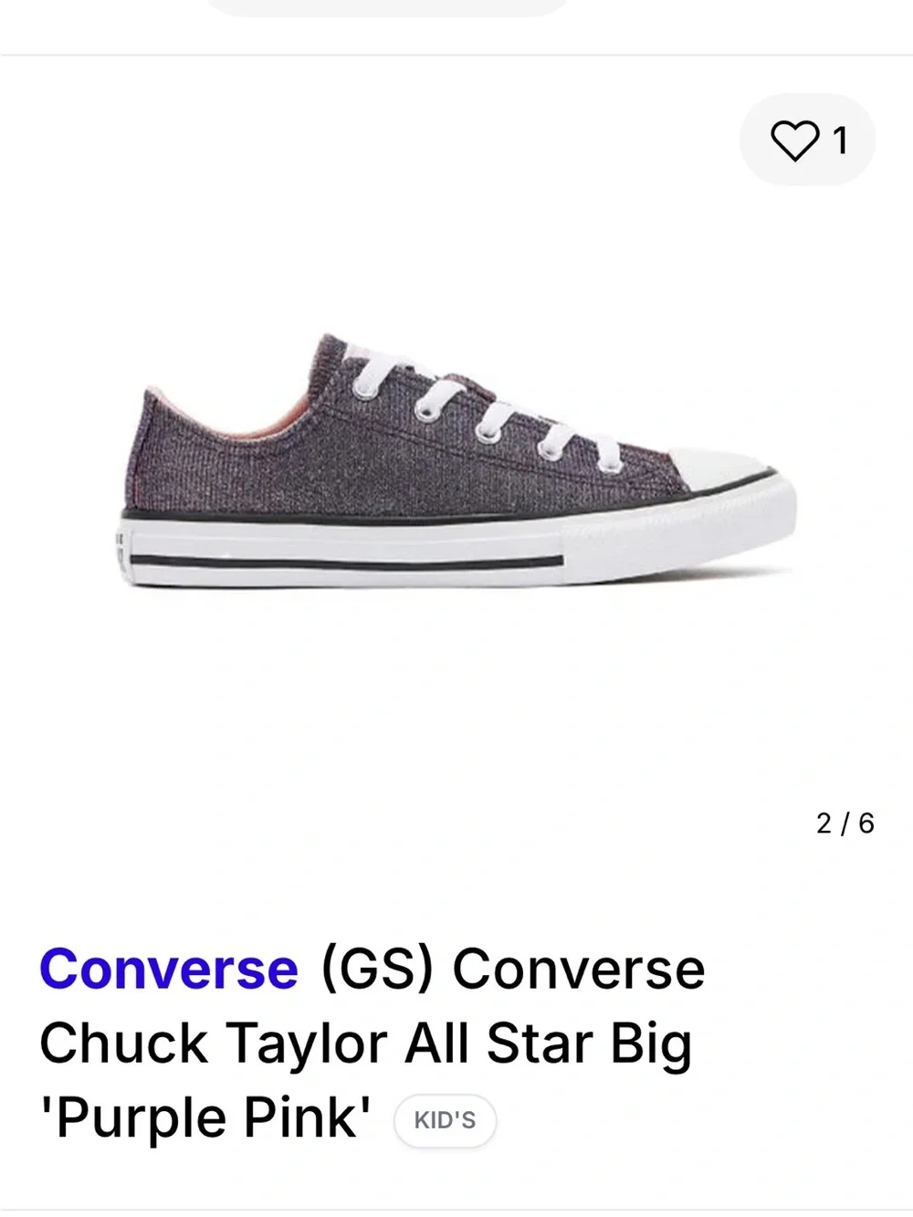 Converse Low-Top Canvas Sneakers in Metallic Purple, NWOT